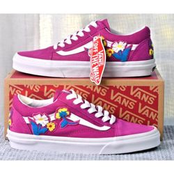 Vans Old Skool Floral Chenille Sneakers | Purple/White