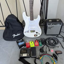 Selling My Squier Guitar + Amp + Pedals + Accessories – All for $350!