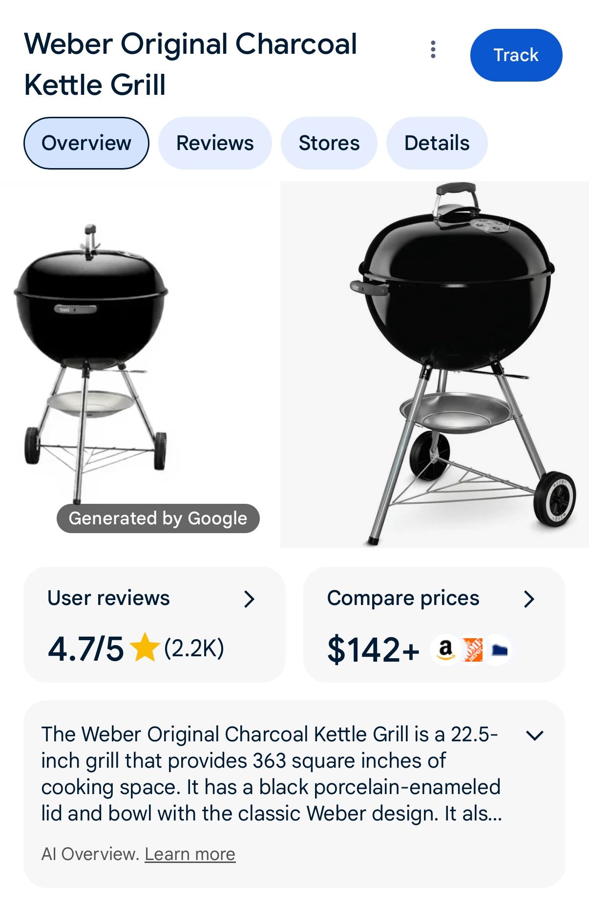 Weber 22 Original kettle Charcoal Grill - Never Been Opened