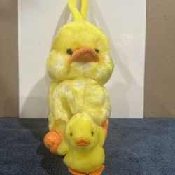 Rare  Vintage  Duck  Duckling   Plush  Style  Hand  Purse  &  Coin  Purse  2  Pc