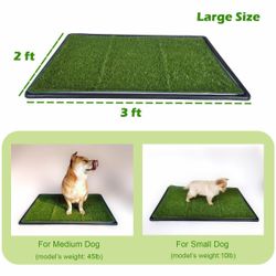 NEW Dewonch Artificial Dog Grass Pad with Tray - Puppy Potty Training Fake Turf Patch