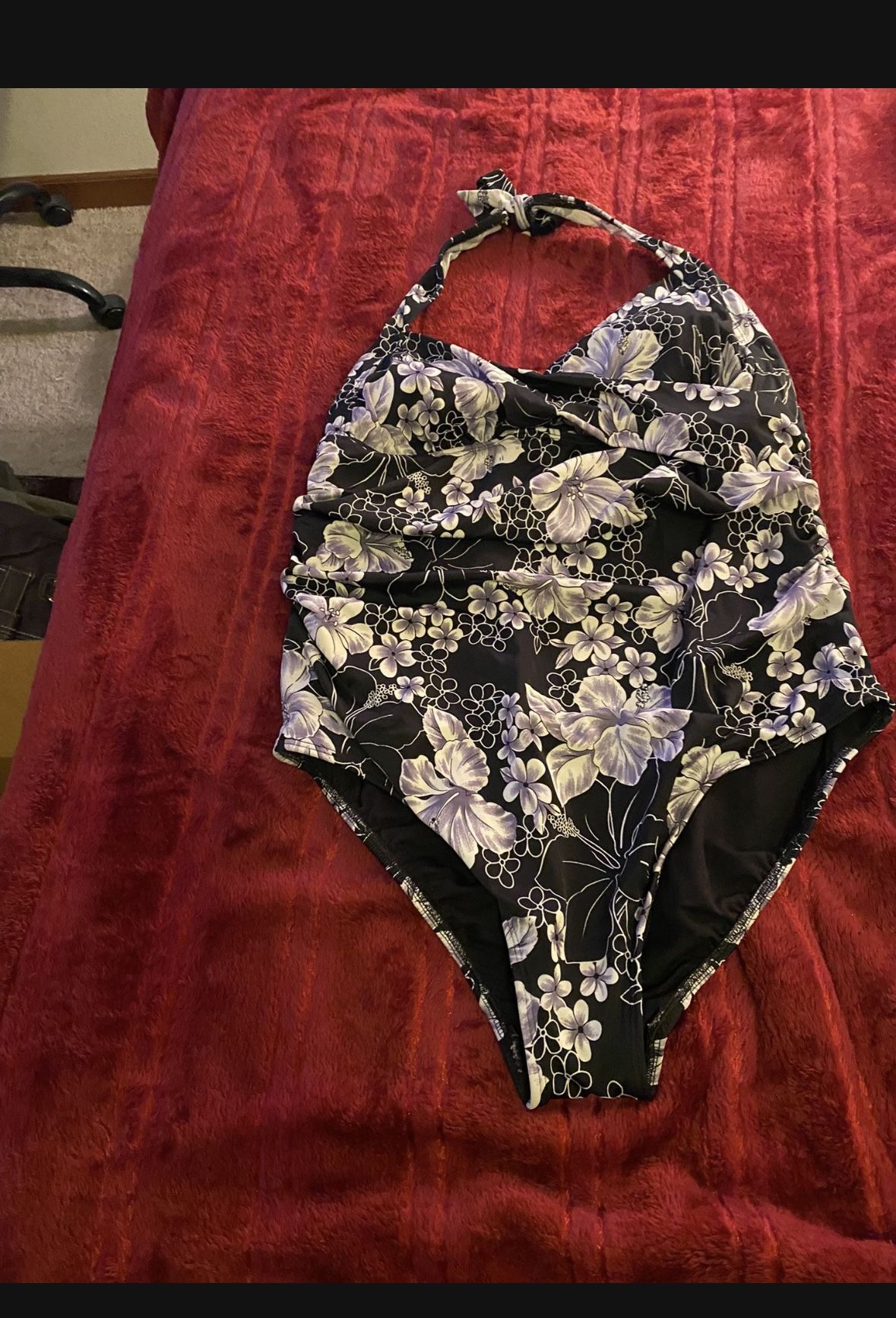 Vintage Delta Burke Swimwear ; One Piece Halter Top Swimsuit 22W