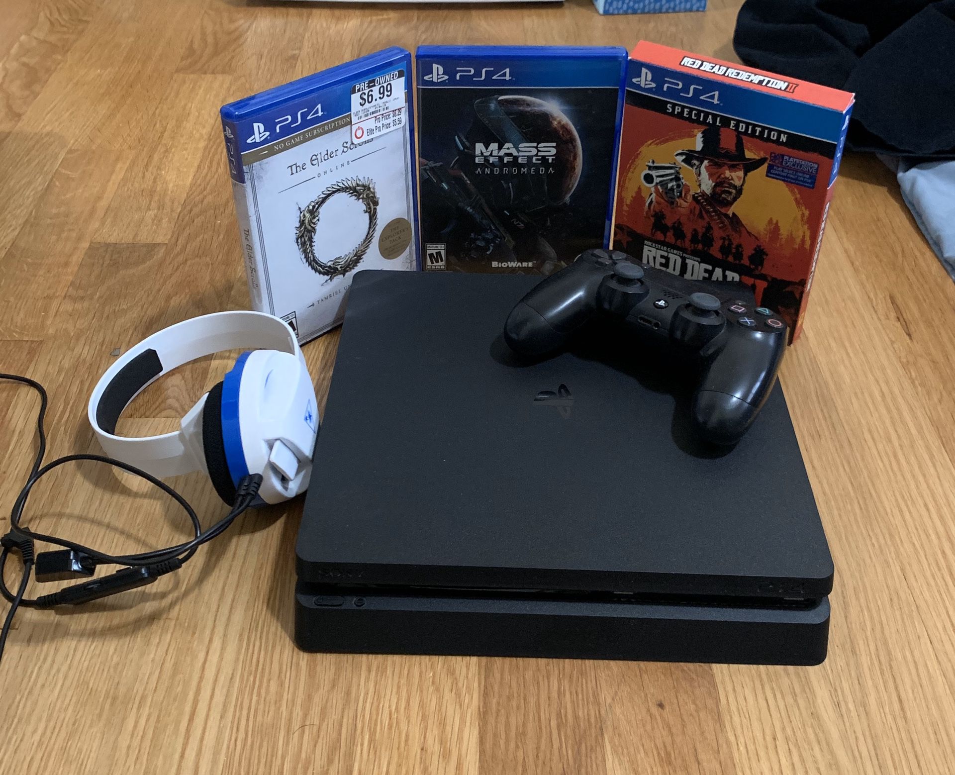 PlayStation 4 slim 1TB, 3 games, and headset!