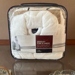 Bath Robe &  Throw Blanket Set