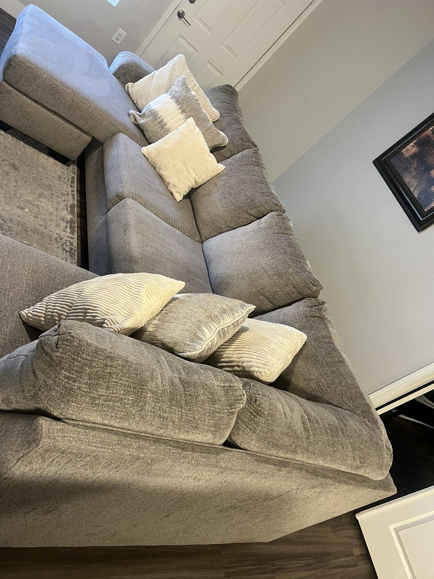 Tan/Gray Sofa