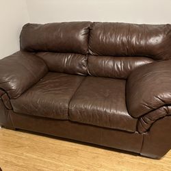 Leather love seat sofa 