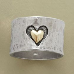 Sterling Silver Creative Double Heart Shaped Ring  - Size 8