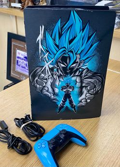 PS5 Digital Edition CFI-1015B 825GB + Blue Controller + Cables (Rear USB Broken)