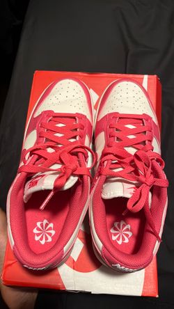 pink and white dunks.