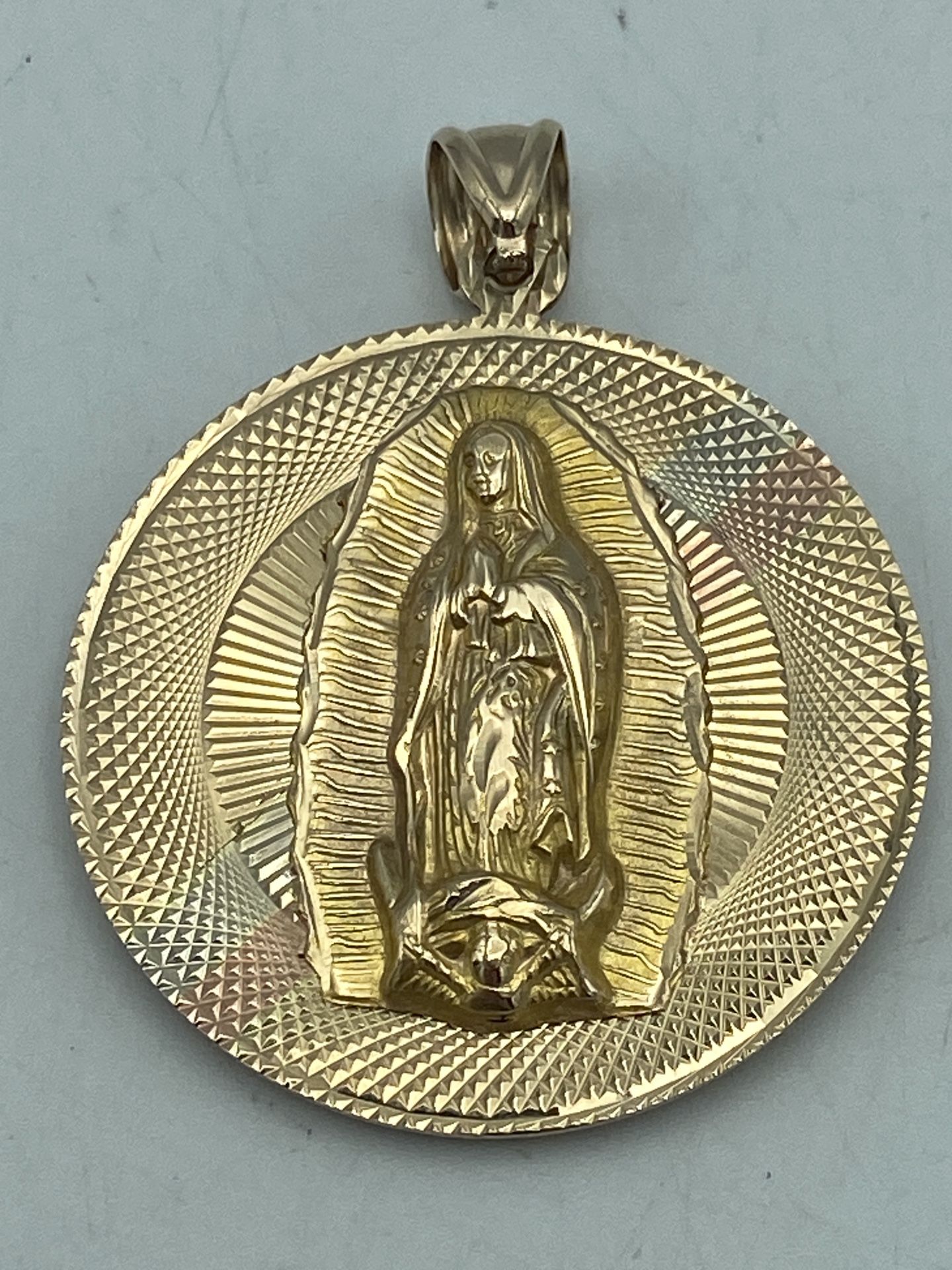 14kt Tri Color Gold Double Sided Religious Pendant