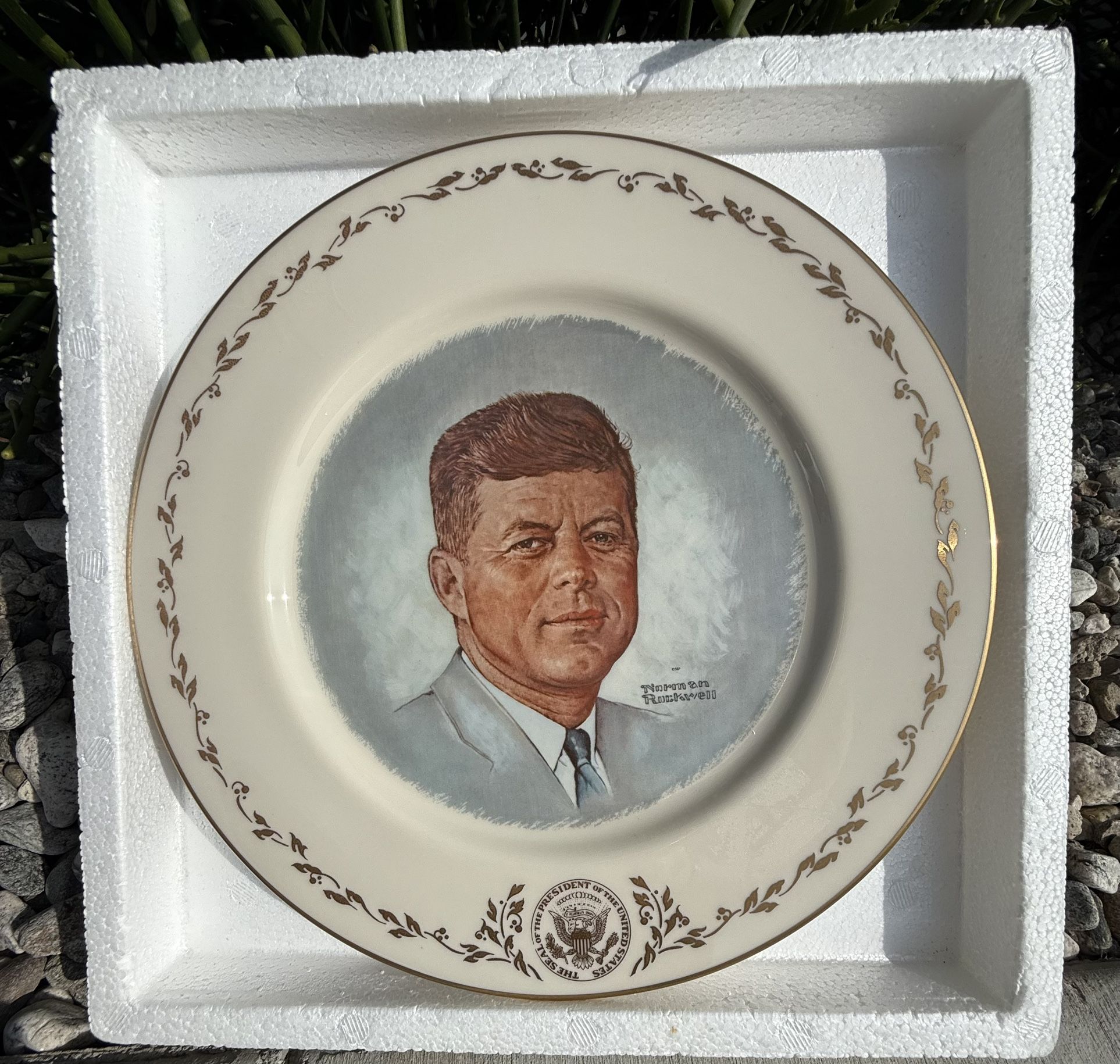 John F Kennedy by Norman Rockwell collector plate