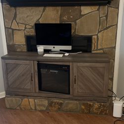 Media Center With Fireplace And Additional Storage 