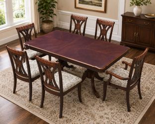 Elegant 7-Piece Coaster Solid Wood Dining Set with Custom Glass Top - Seats 6