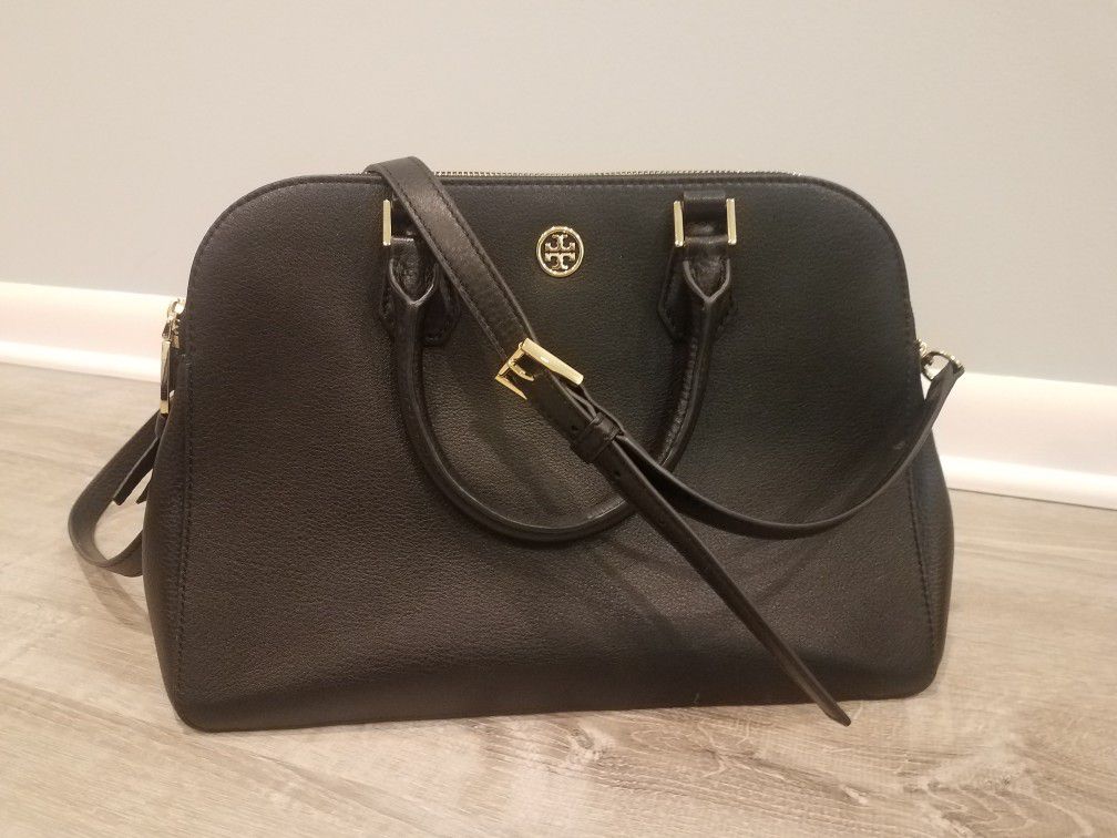 Tory Burch black leather crossbody purse