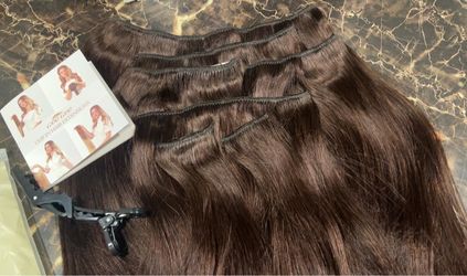18 in Remy Human Hair Extensions Clip ins- 7 Piece