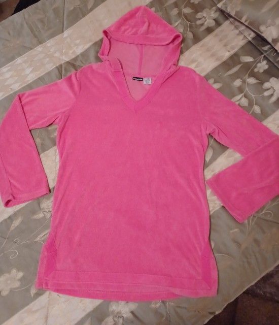 Terrycloth Hooded Cover Up Size L