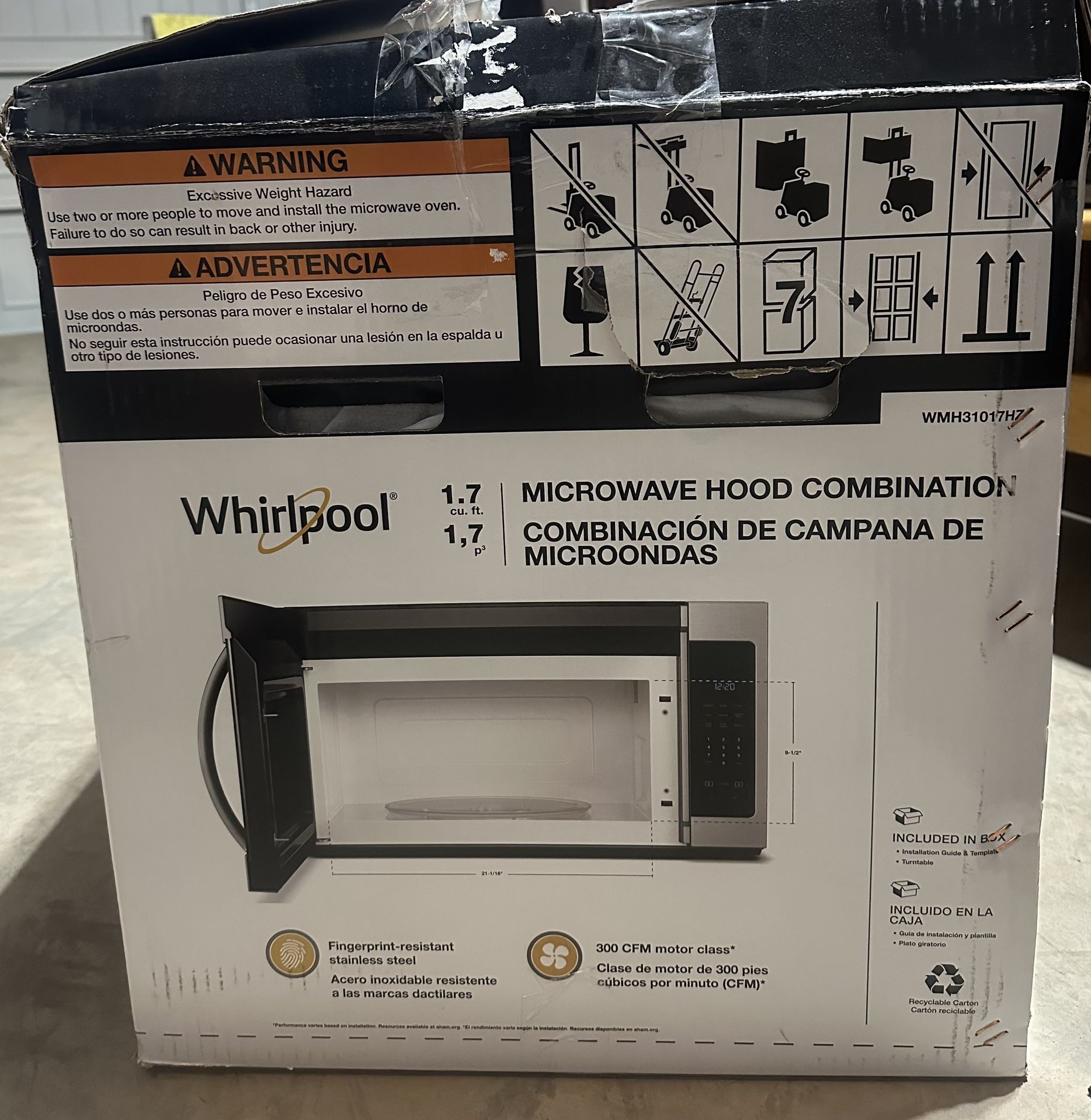 Whirlpool Over The Range Microwave 