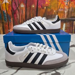 Adidas Samba OG White Black Gum Size 7 Men's, 8 Women's