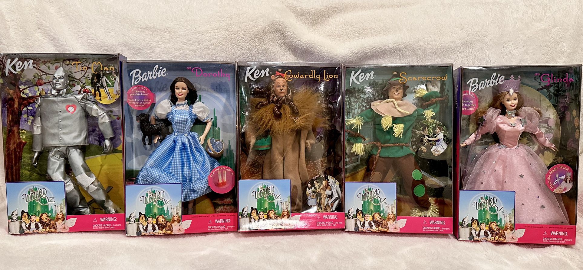 Vintage Wizard of Oz Complete Set of 5 - 1999 Barbie Ken Doll Collection New!!!