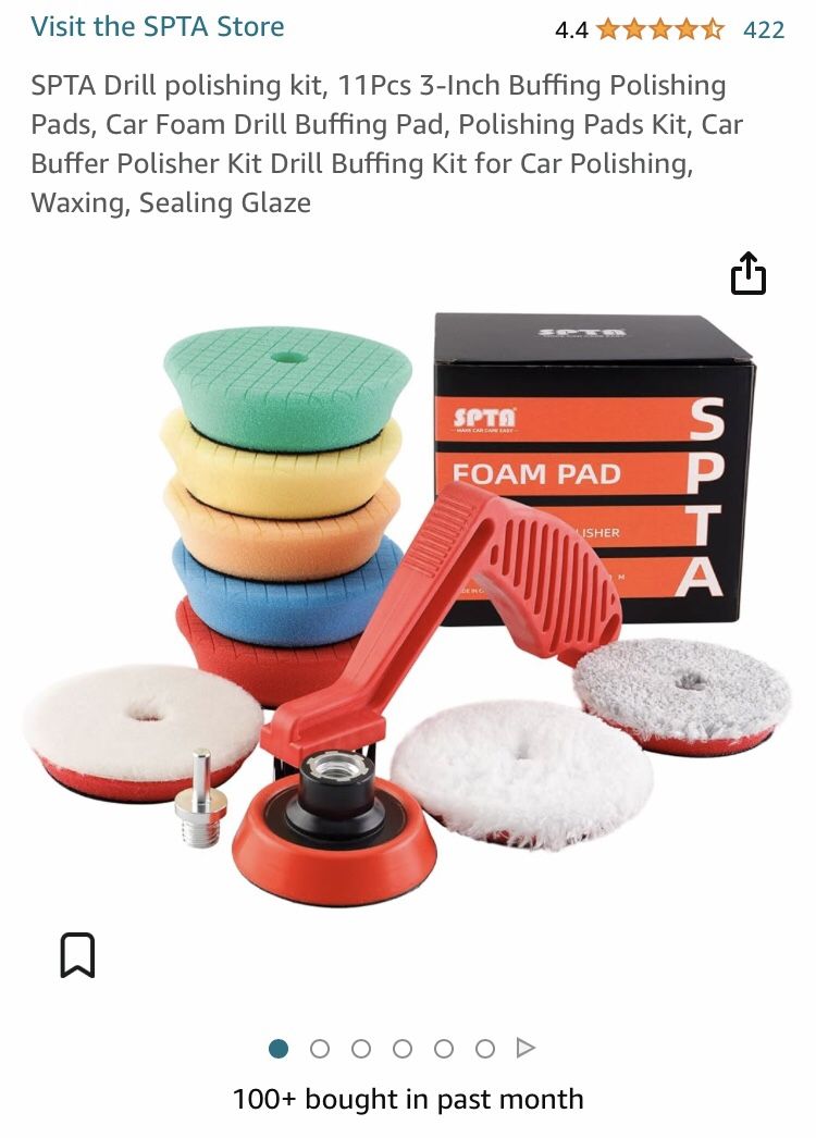 SPTA Drill polishing kit, 11Pcs 3-Inch Buffing Polishing Pads, Car Foam Drill Buffing Pad, Polishing Pads Kit, Car Buffer Polisher Kit Drill Buffing K