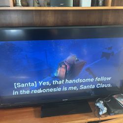 Ethan Allen Entrainment Set And 55 Inch Sharp Television 