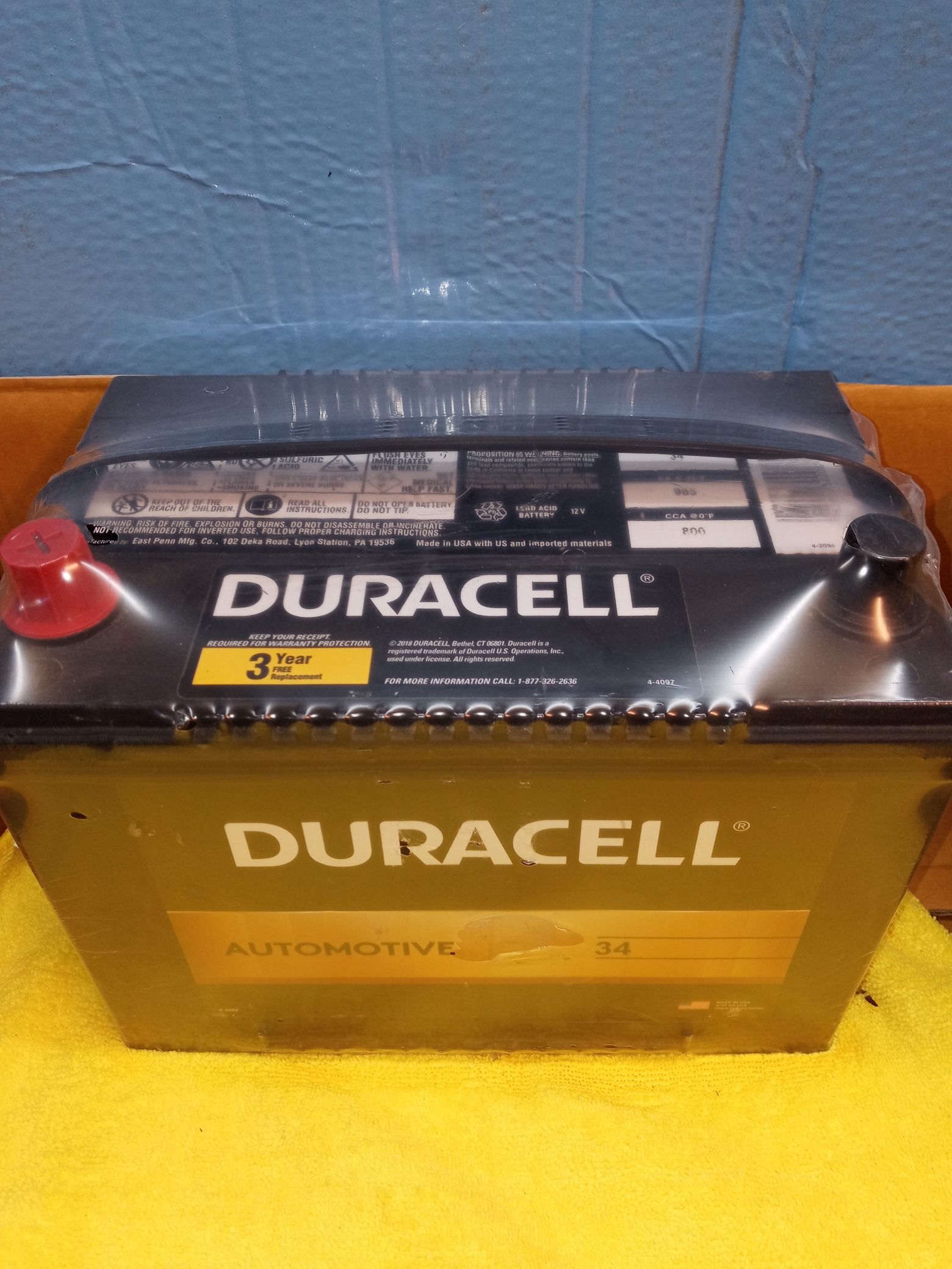 Brand new car battery Duracell automotive high-performance heavy duty size 65 1000 A for sale