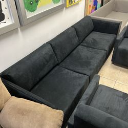 Sofa Black Set 