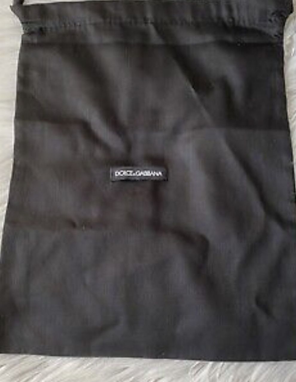 DOLCE & GABBANA Dust Bag Cover Black Drawstring 14.6” X 11.6 New