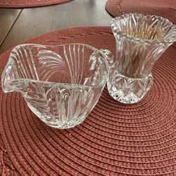 Princess House creamer and toothpick holder