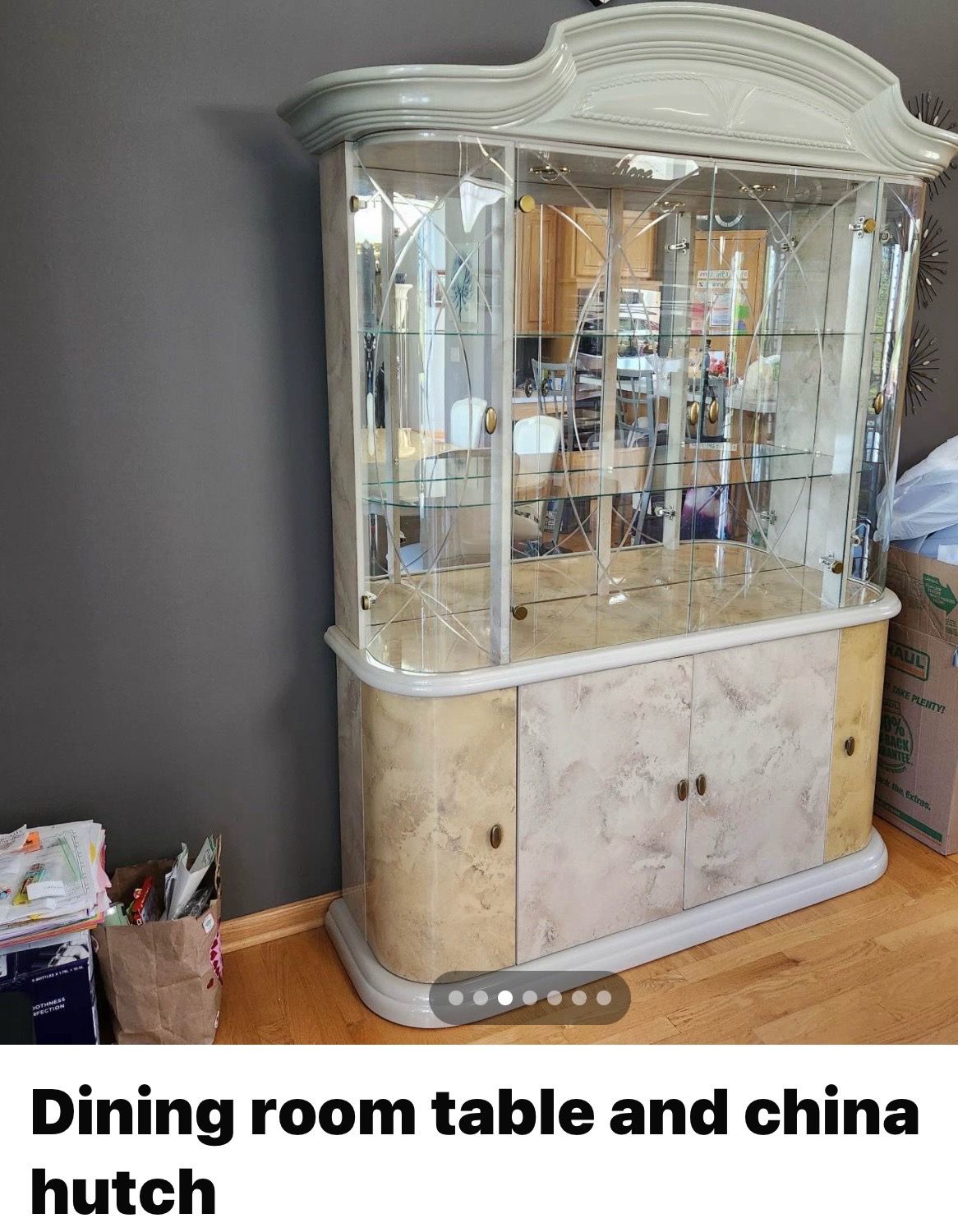 Dining room table and china hutch