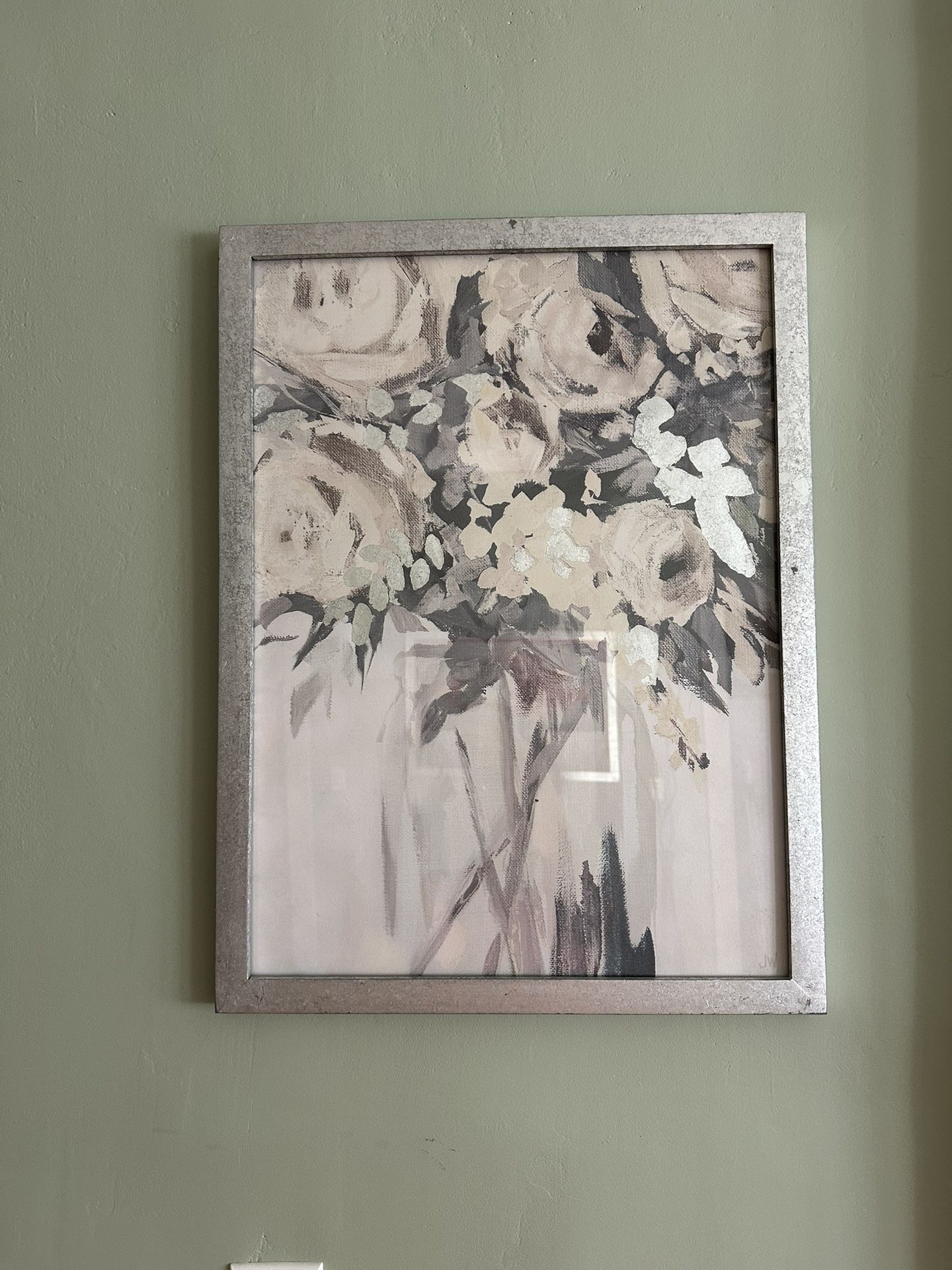 Silver Floral Wall Art
