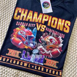 Super Bowl T-shirts, Custom Shirts, Football, Gameday, KC Chiefs, 49ers 