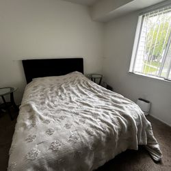 Queen size bed frame with mattress 