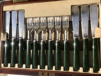 Nephrite Jade Antique Silverware 1800’s