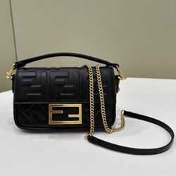 Fendi Baguette black nappa leather Shoulder bag