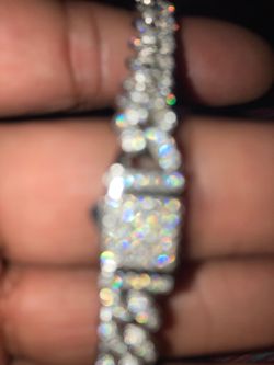 925 sterling silver diamond 8mm Cuban chain