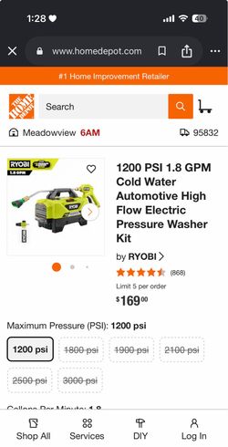 Ryobi pressure washer