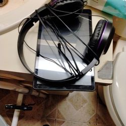Tablet With Headphones 