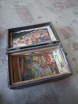 Vintage  wood box6 x7 x12