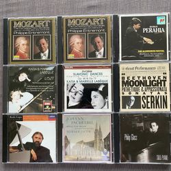 Classical Music Great Piano Solos and Sonatas By Virtuosos, lot/9 CDs new/excellent condition. Murray Perahia, The Aldeburgh Recital. Philippe Entremo