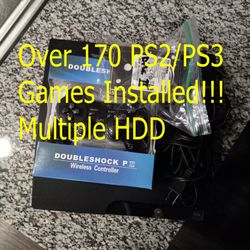 PS3/PlayStation 3 System Fully Loaded With Over 140 PS3/PS2 Games Installed!! $125.00