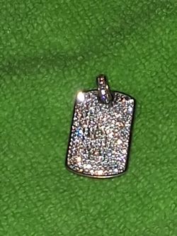 Designer MOM JORDAN .925 Iced CZ DOG TAG