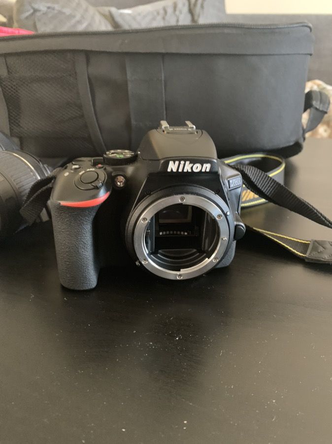 Nikon D5600 24.3 mp Digital SLR camera with 2 lenses and backpack