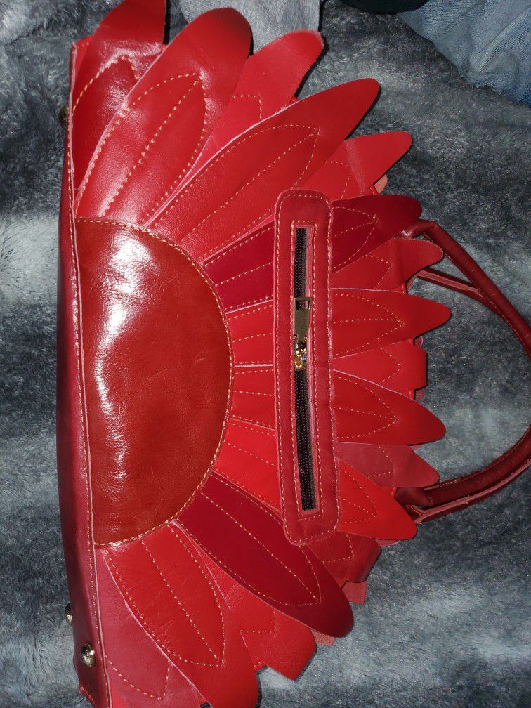CHAOS brand Red Leather Sunflower Handbag