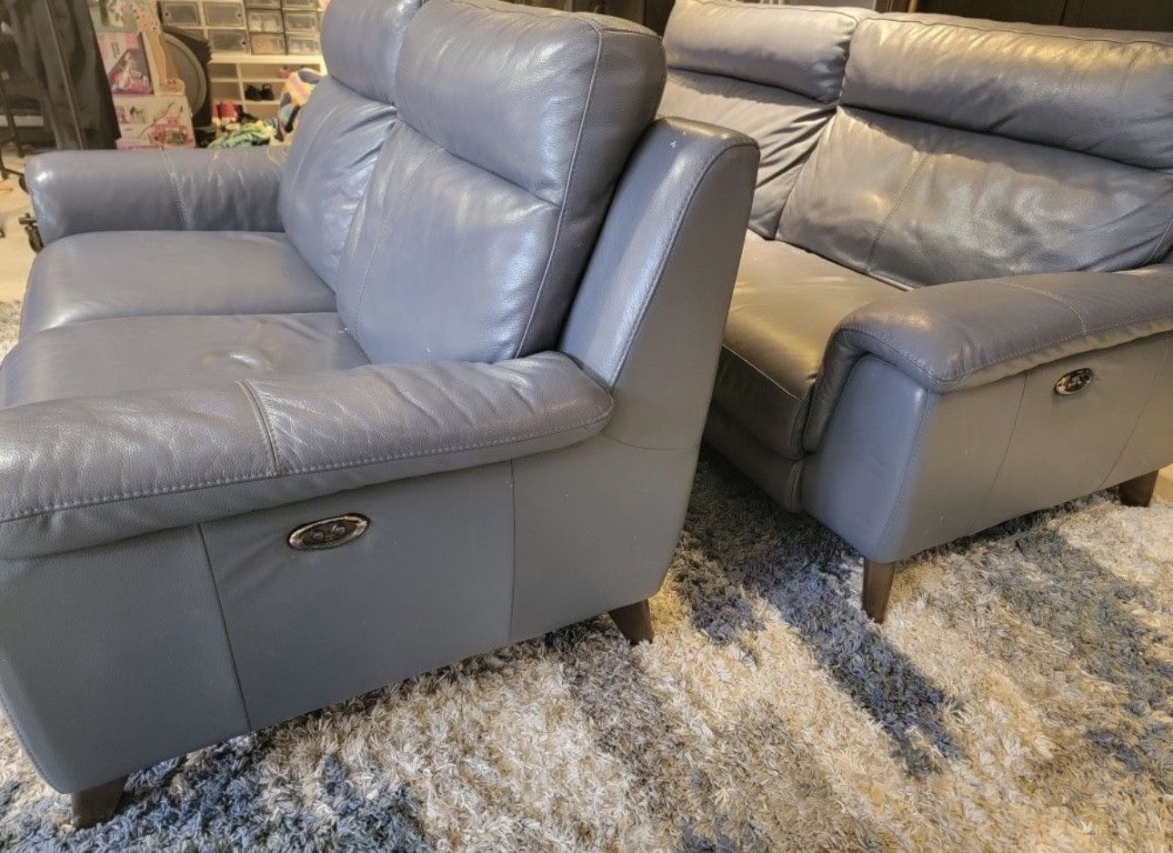 Living Spaces - Leather Couch Set