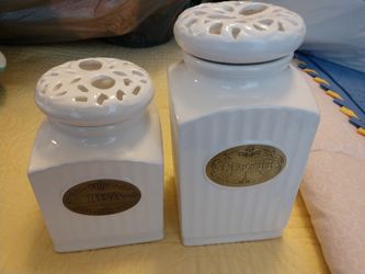 THL coffee and tea canisters