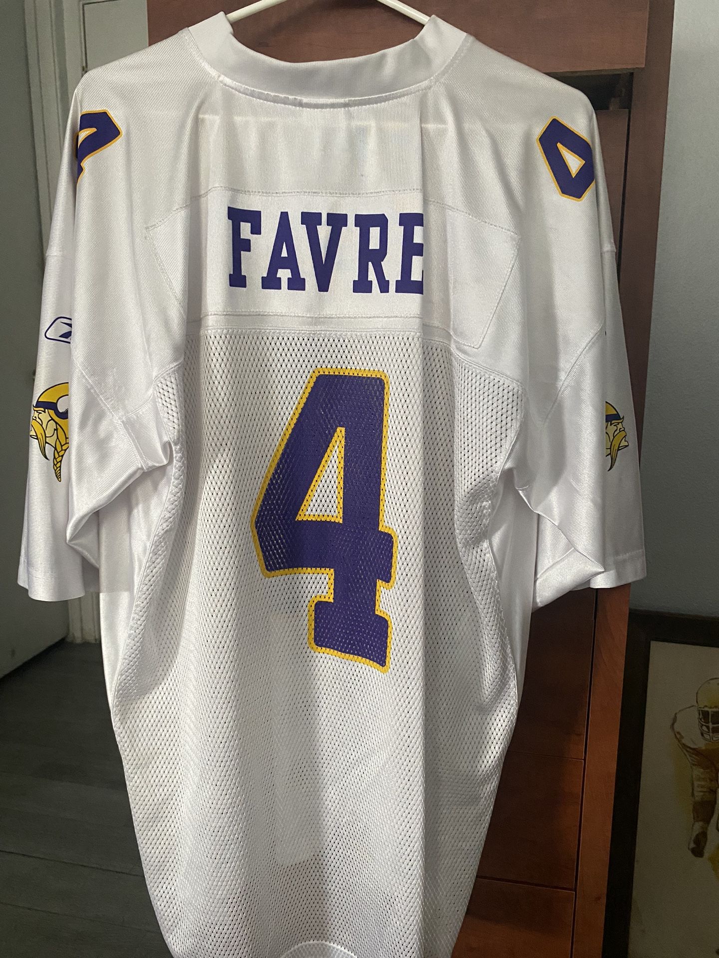 XL BRETT FARVE MINNESOTA VIKINGS REEBOK JERSEY
