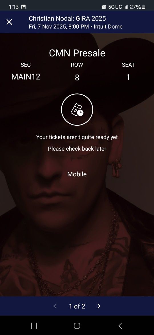 Christian Nodal Tickets
