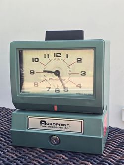 Vintage Acroprint Time Clock – Works Perfectly – Includes Key – Industrial Decor