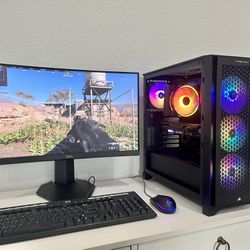 Corsair High End Gaming PC w/ Monitor, Mouse, Keyboard, Built in WiFi / Bluetooth and MW3 Preloaded